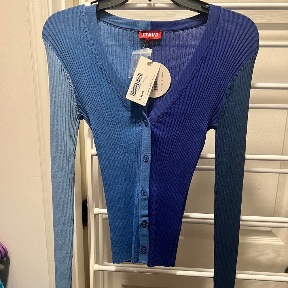 Staud color block long sleeve top